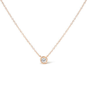 10K Rose Gold 1/10 Carat Round Brilliant-Cut